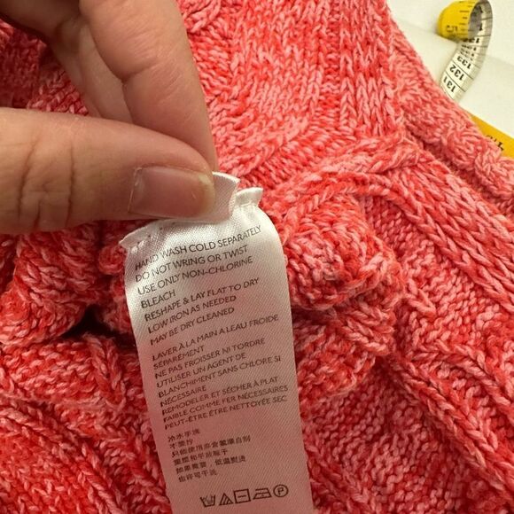 Anthropologie Pilcro Orange Chunky Cable Knit Pullover Sweater‎ sz XS - Picture 9 of 9
